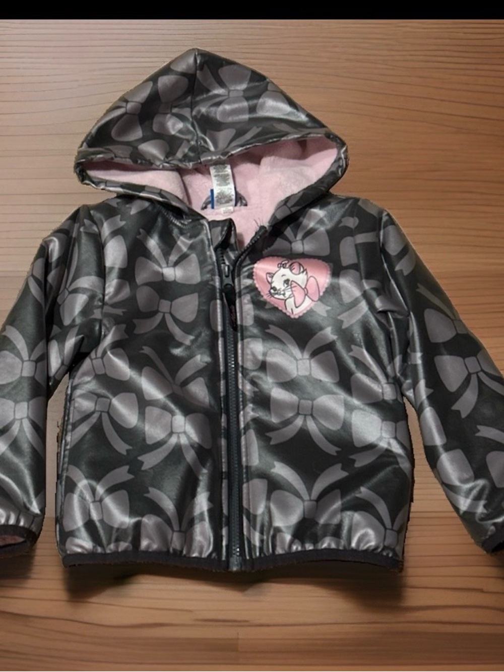 Aristocats Marie Girls Jacket with Pink Lining and Bow Pattern